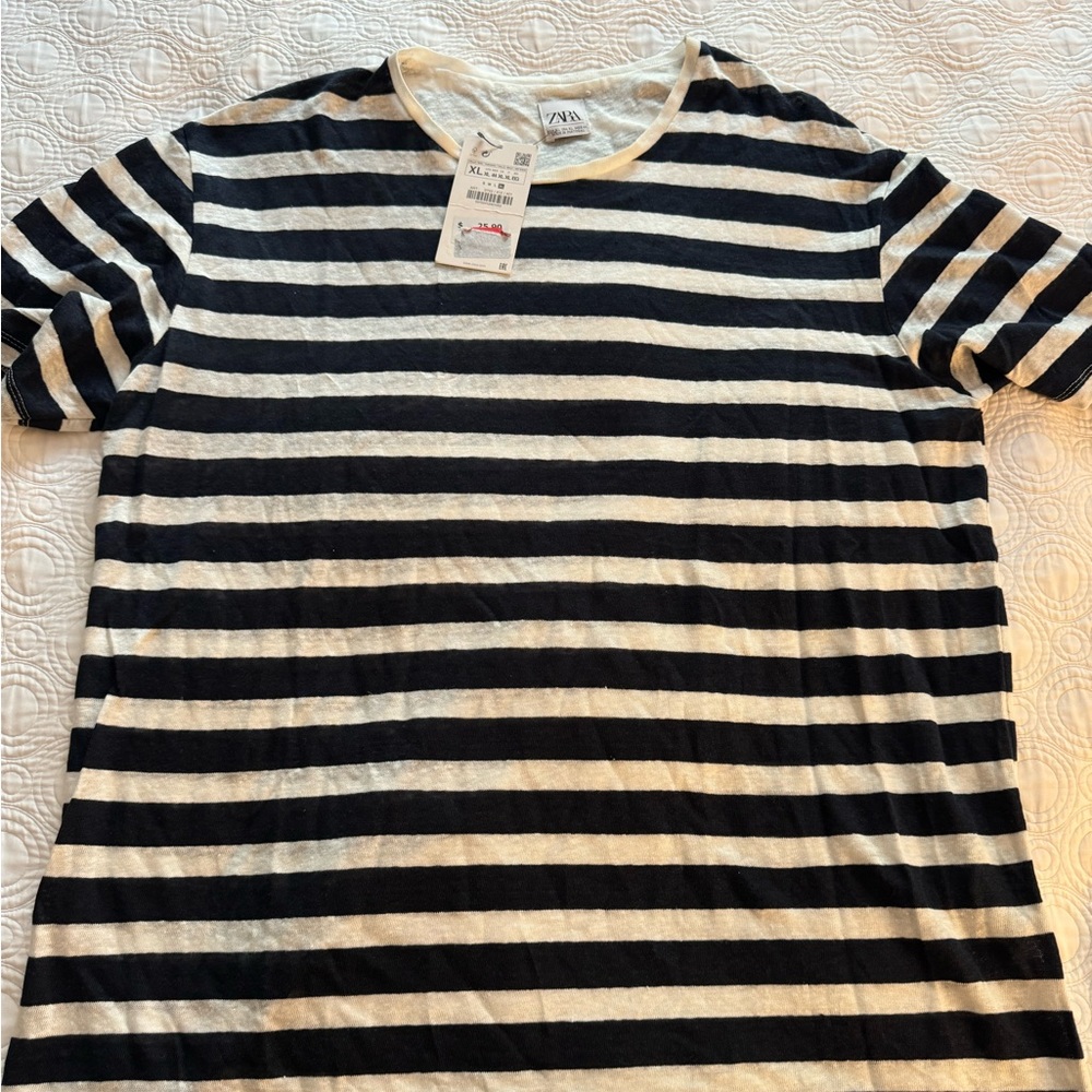 Zara NWT striped Line. T shirt size XL